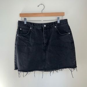 Top shop black denim skirt